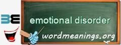 WordMeaning blackboard for emotional disorder